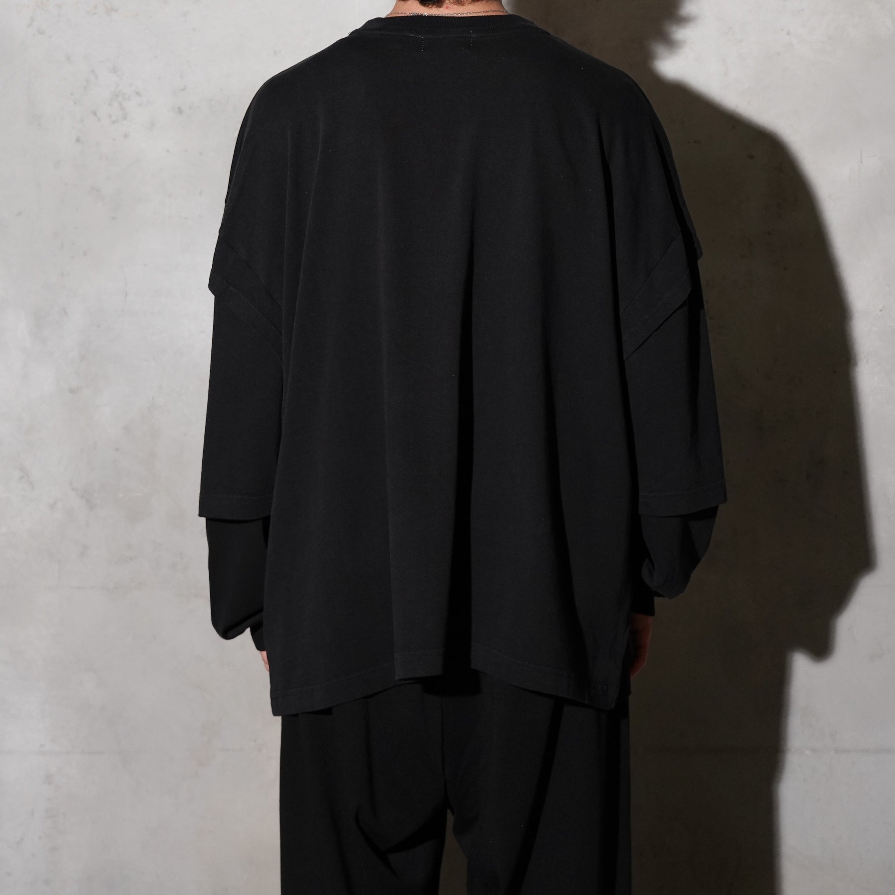 THE MAGUEY / LAYERD SLEEVE T WASHED BLACK