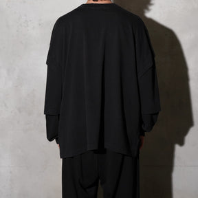THE MAGUEY / LAYERD SLEEVE T WASHED BLACK
