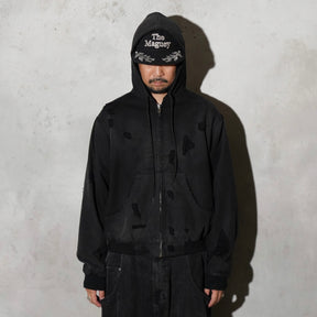 THE MAGUEY / DAMAGE WORK HOODIE BLACK