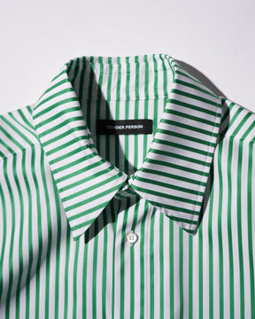 <span style="color: #f50b0b;">Last One</span> TENDER PERSON / STRIPE DRESS SHIRT GREEN STRIPE