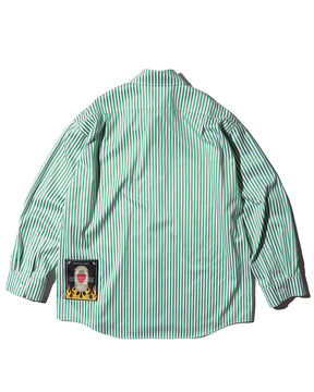 <span style="color: #f50b0b;">Last One</span> TENDER PERSON / STRIPE DRESS SHIRT GREEN STRIPE