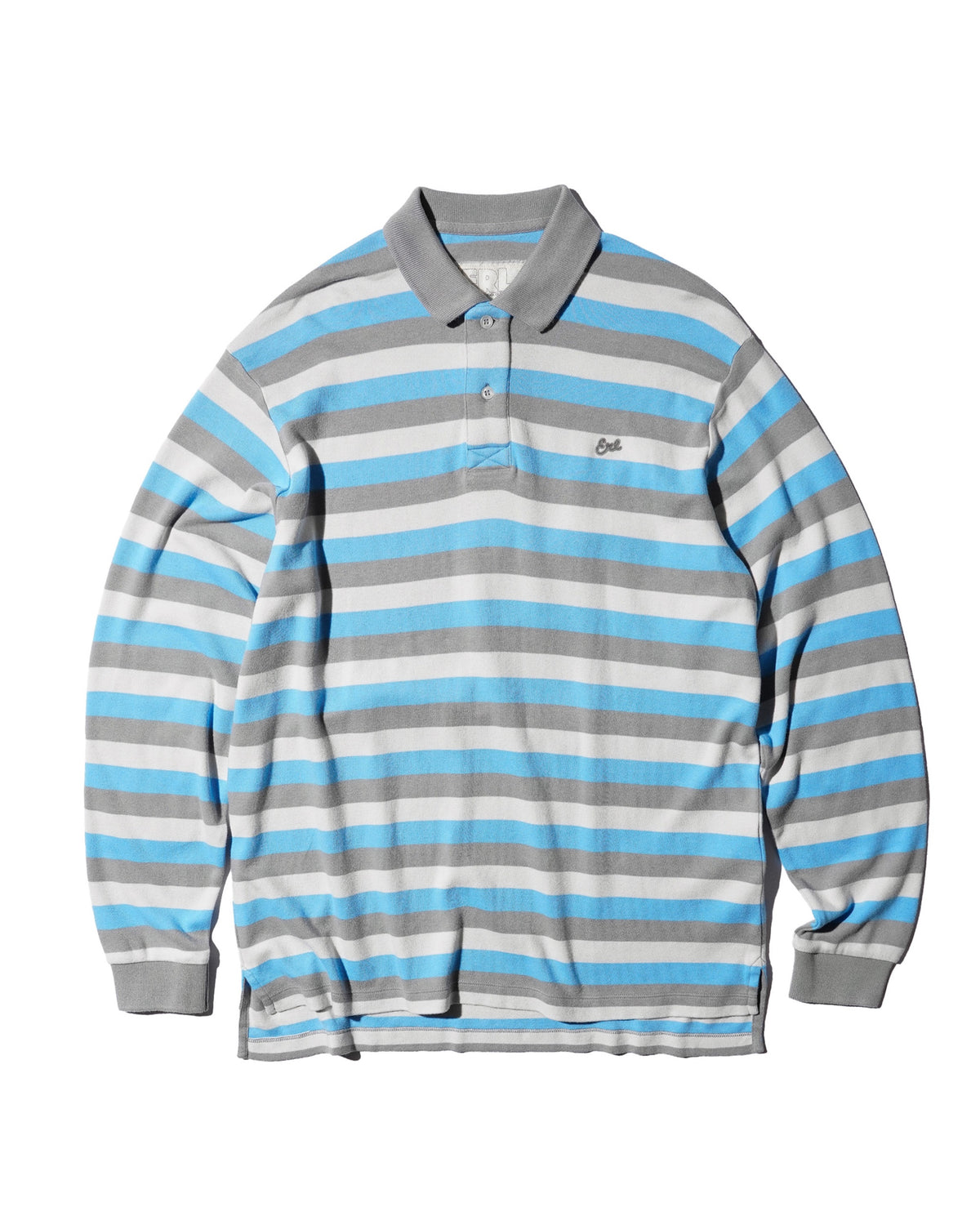 ERL / UNISEX STRIPED LONG SLEEVE POLO KNIT MULTI