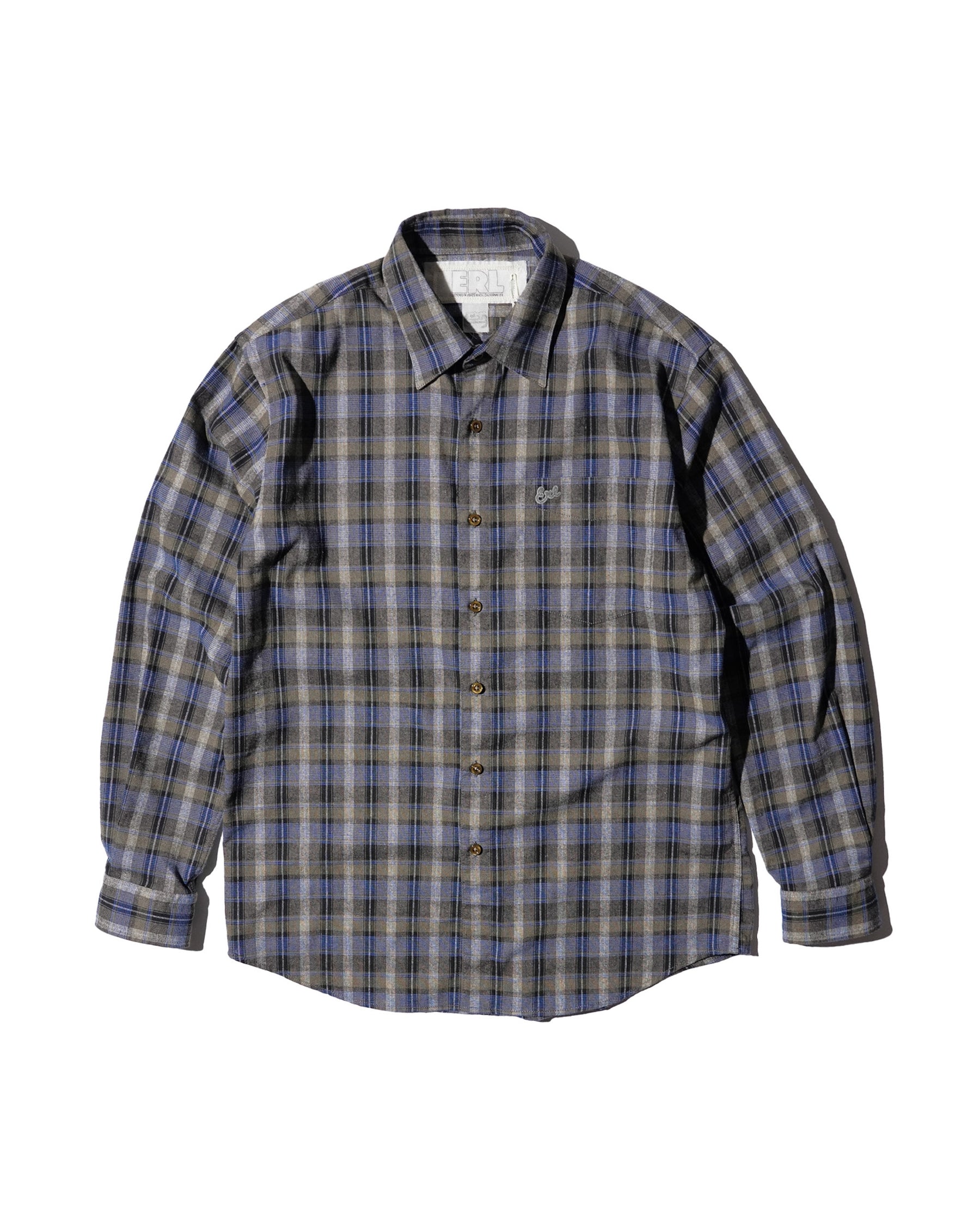 ERL / UNISEX GREY CHECK SHIRT WOVEN GREY CHECK