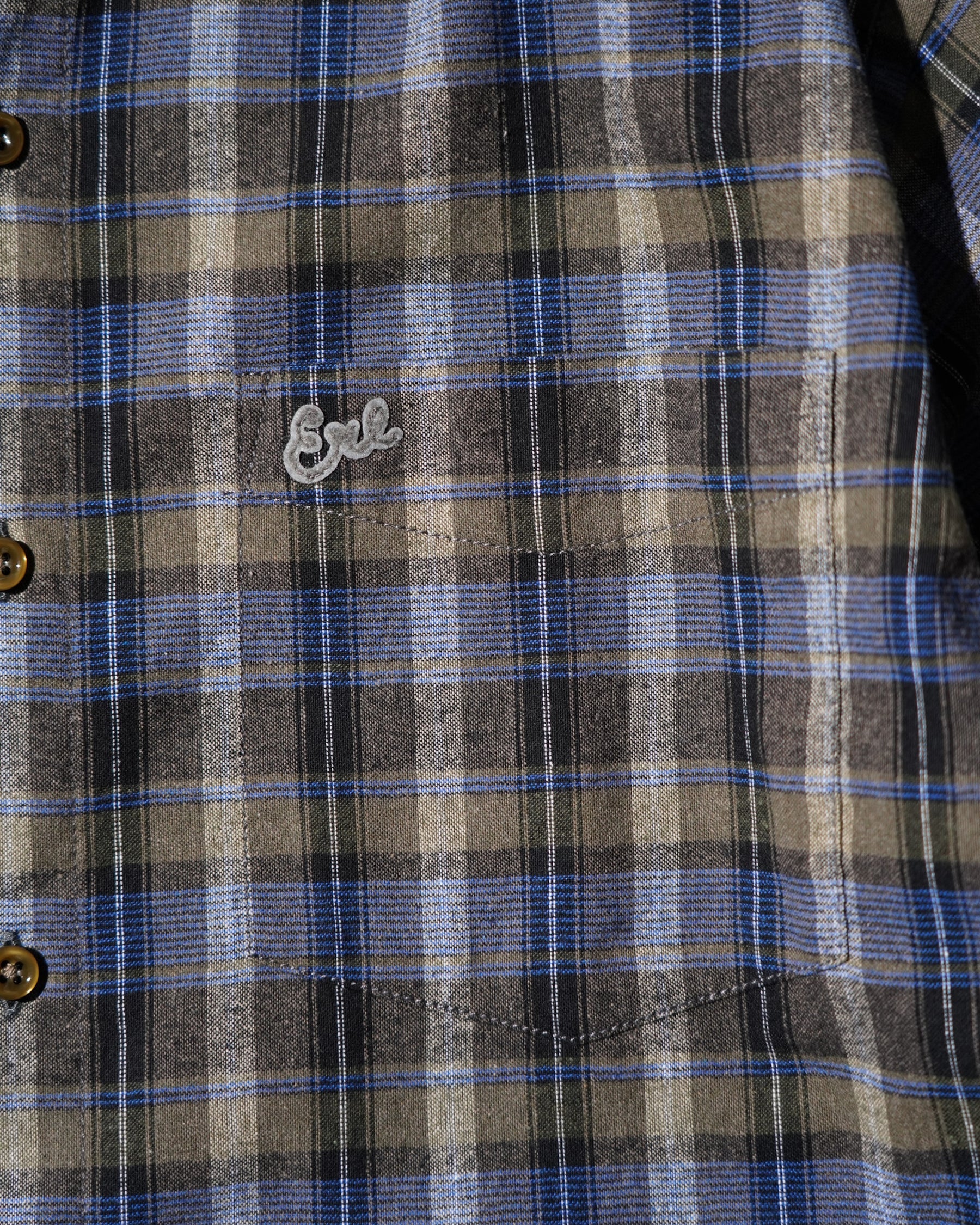 ERL / UNISEX GREY CHECK SHIRT WOVEN GREY CHECK