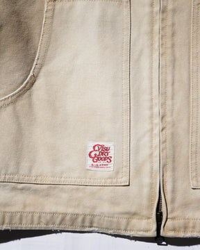 EVISU / EL, VINTAGE CANVAS COVERALL JACKET-LOOSE FIT BEIGE