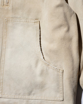 EVISU / EL, VINTAGE CANVAS COVERALL JACKET-LOOSE FIT BEIGE