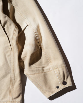 EVISU / EL, VINTAGE CANVAS COVERALL JACKET-LOOSE FIT BEIGE