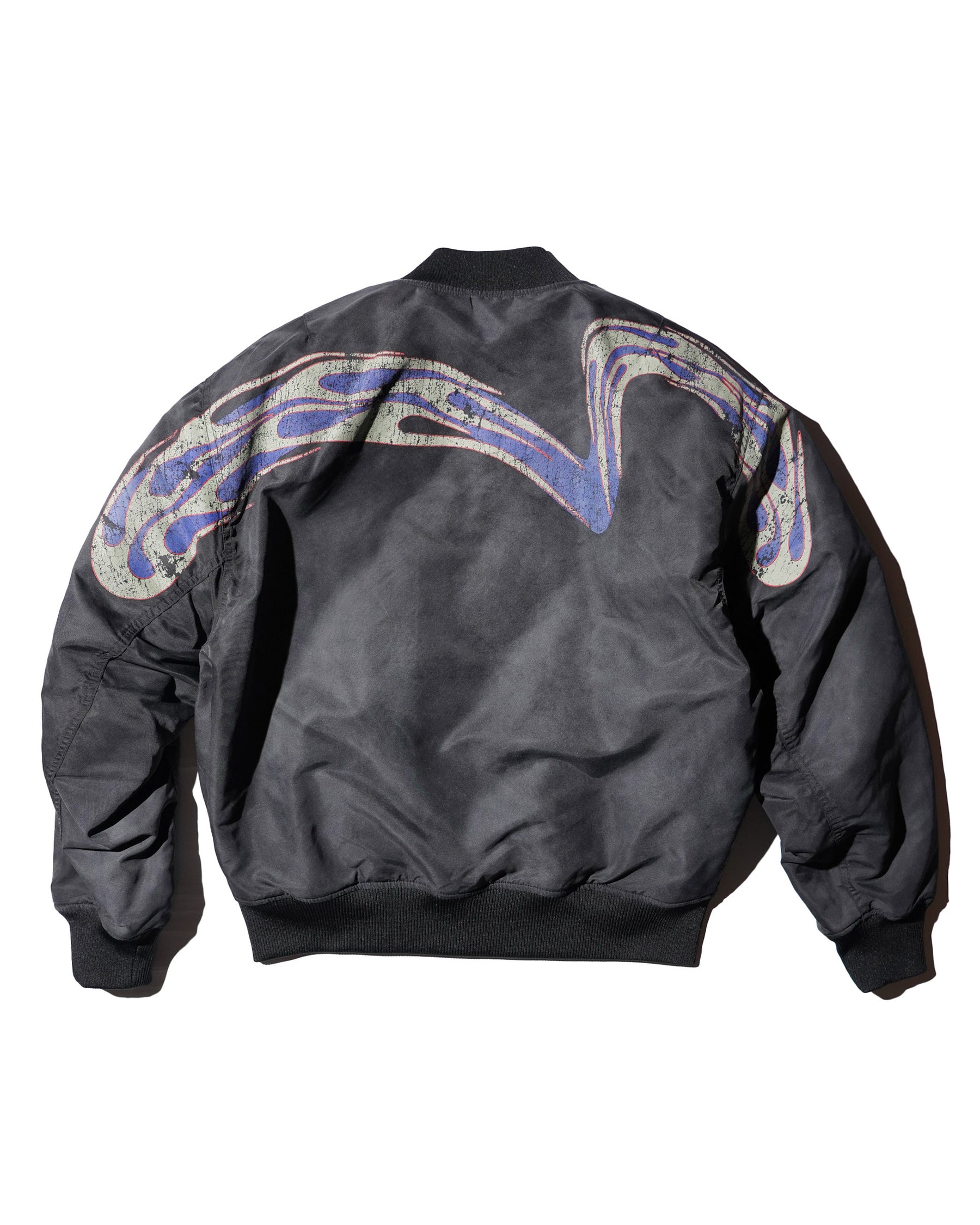 EVISU / EJ, 3M THINSULATE PADDED FIR "DAIKOKU" BOMBER JACKET LOOSE FIT BLACK