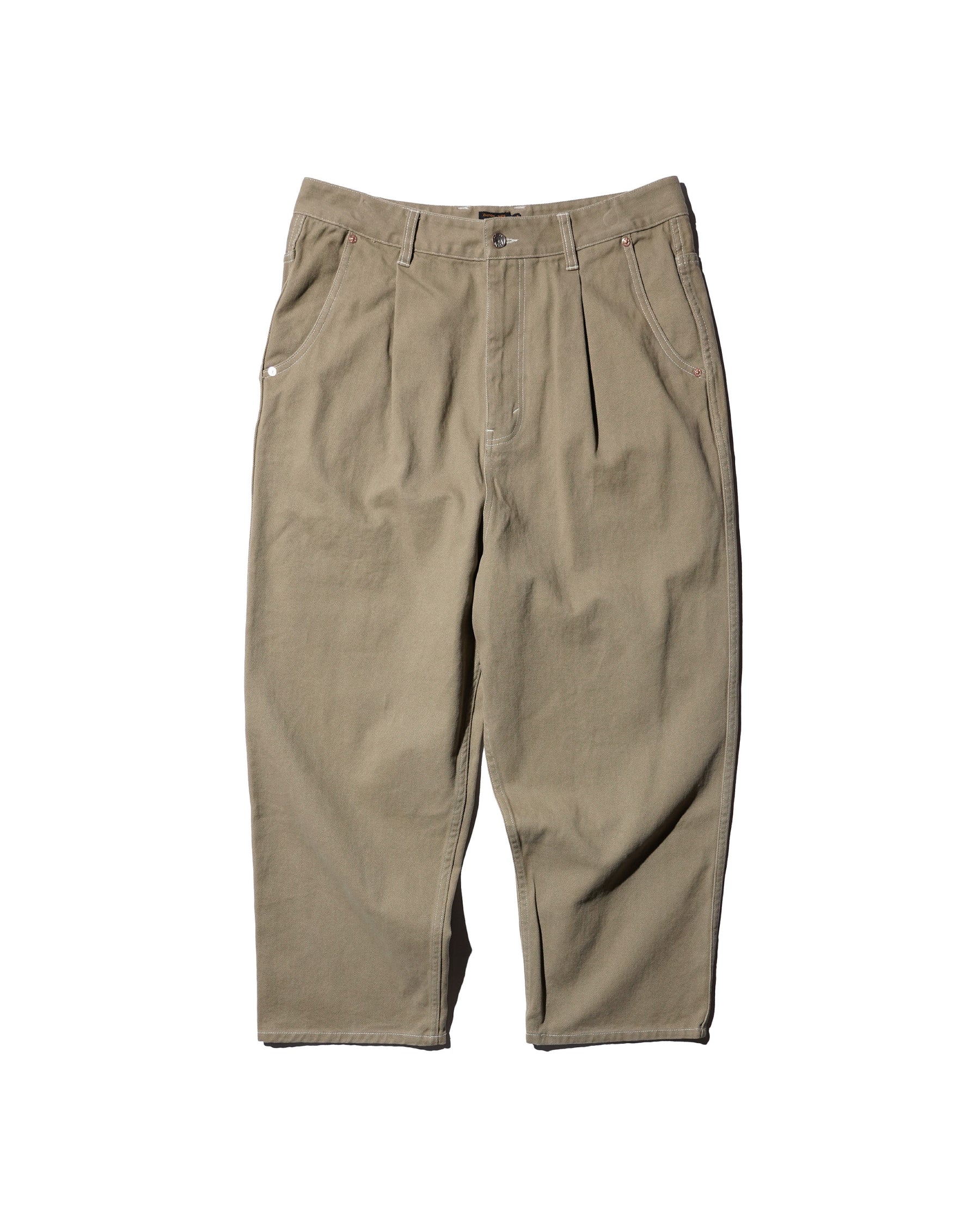 EVISU / HT, BALLON FIT WOVEN PANTS-BALLOON TAUPE
