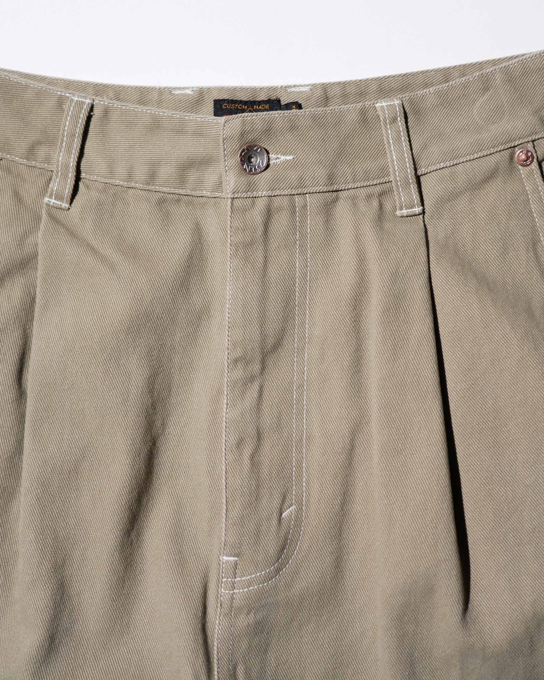 EVISU / HT, BALLON FIT WOVEN PANTS-BALLOON TAUPE