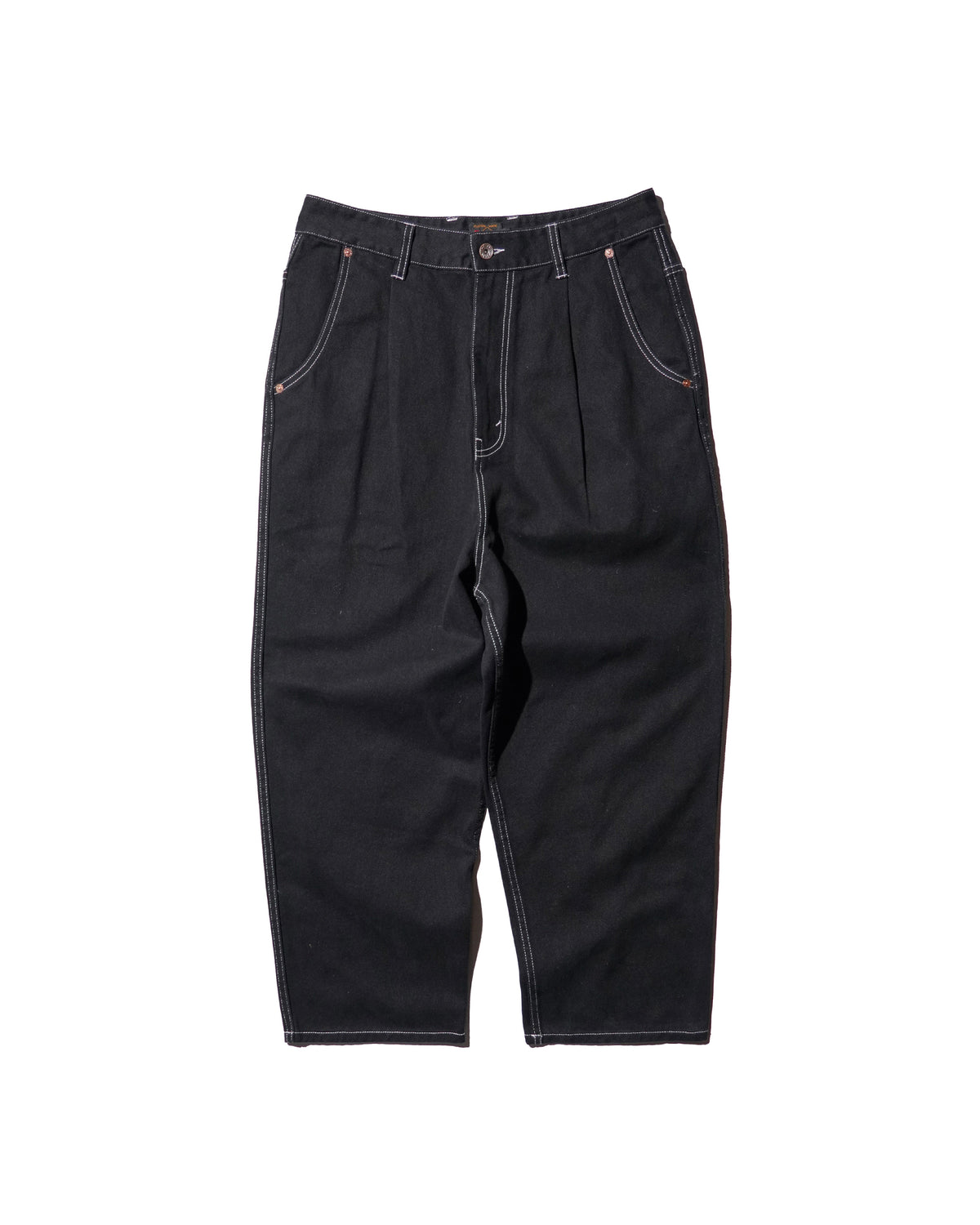 EVISU / HT, BALLON FIT WOVEN PANTS-BALLOON BLACK