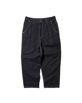 EVISU / HT, BALLON FIT WOVEN PANTS-BALLOON BLACK
