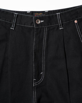 EVISU / HT, BALLON FIT WOVEN PANTS-BALLOON BLACK