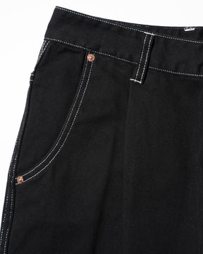 EVISU / HT, BALLON FIT WOVEN PANTS-BALLOON BLACK