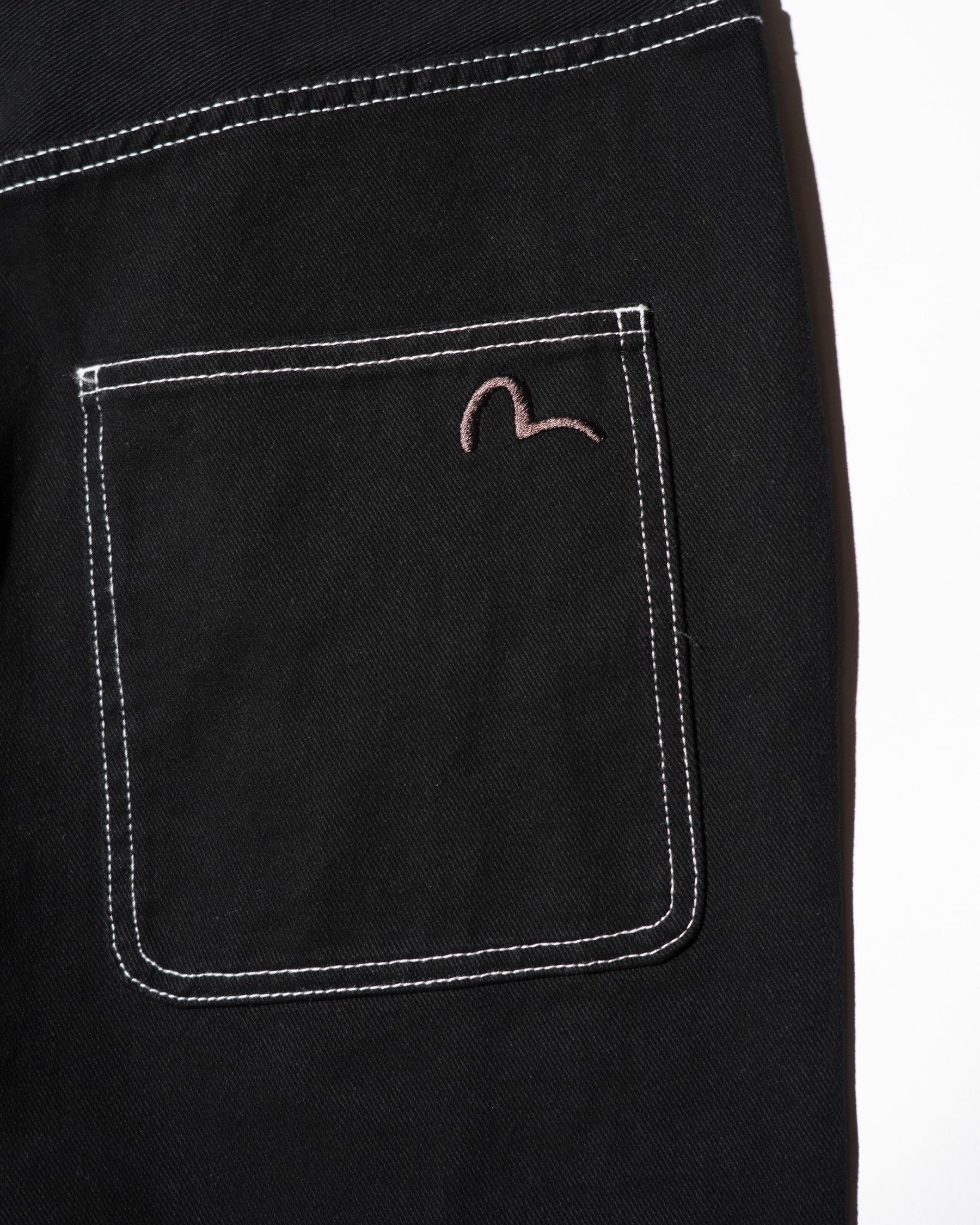 EVISU / HT, BALLON FIT WOVEN PANTS-BALLOON BLACK