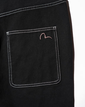 EVISU / HT, BALLON FIT WOVEN PANTS-BALLOON BLACK