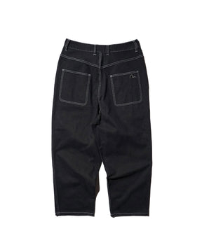 EVISU / HT, BALLON FIT WOVEN PANTS-BALLOON BLACK
