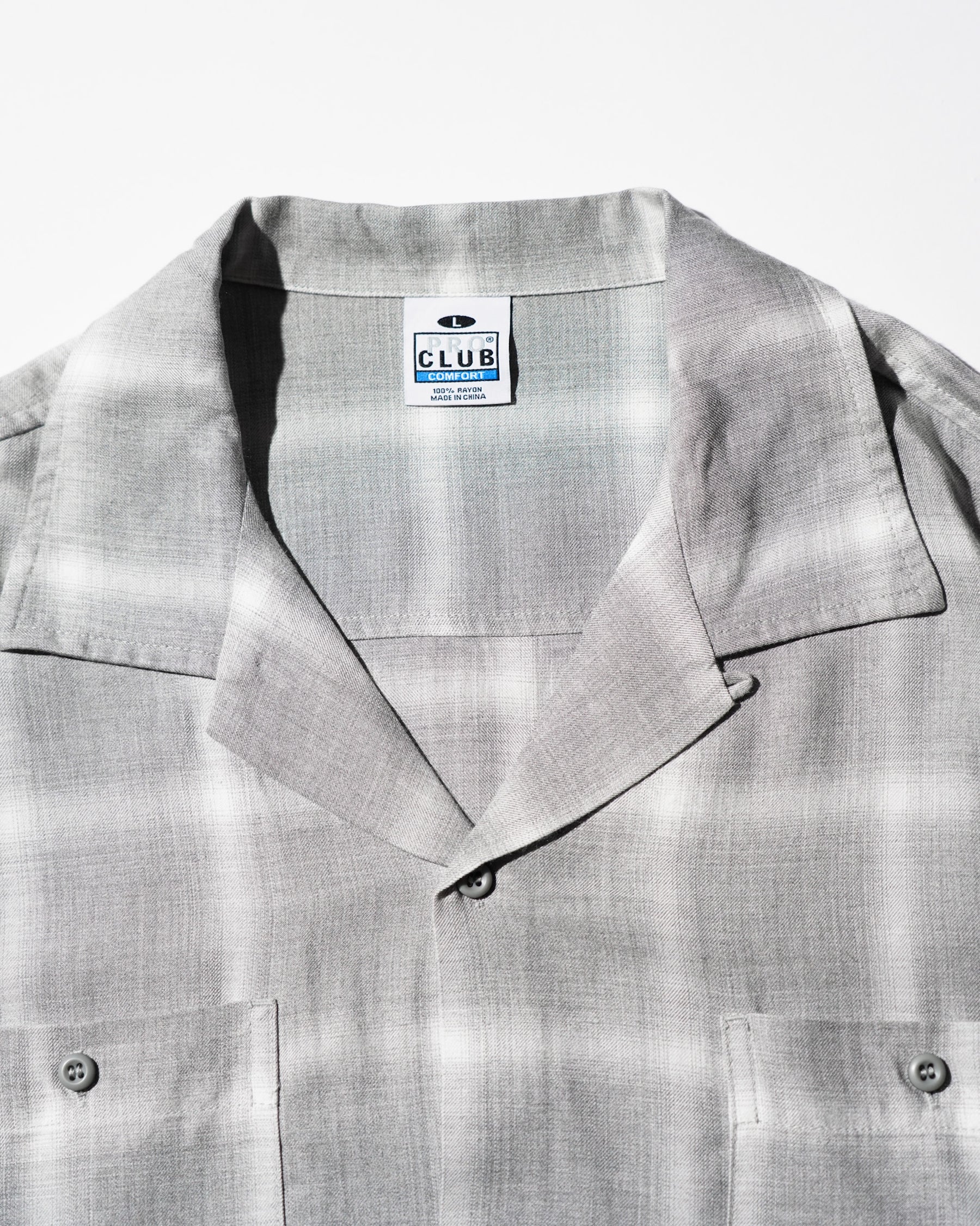 PRO CLUB / OMBRE CHECKER SS SHIRT GRAY