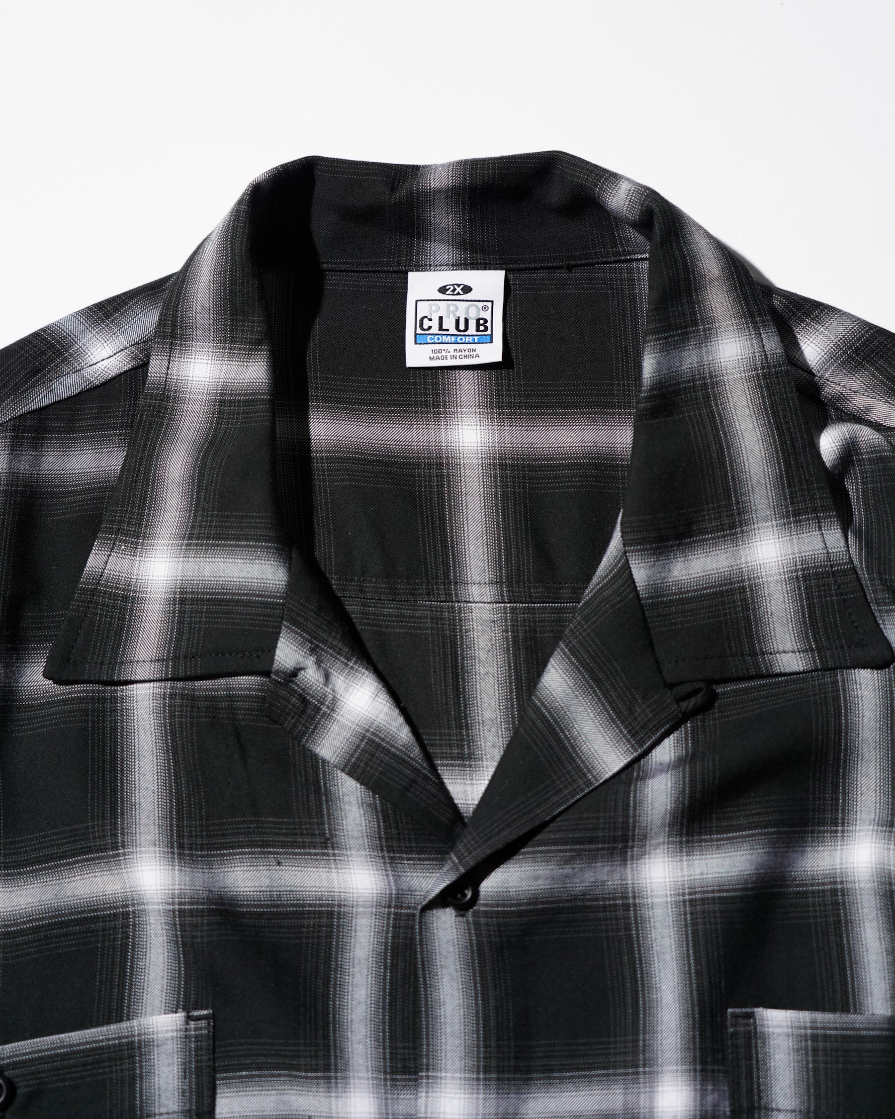 PRO CLUB / OMBRE CHECKER SS SHIRT BLACK