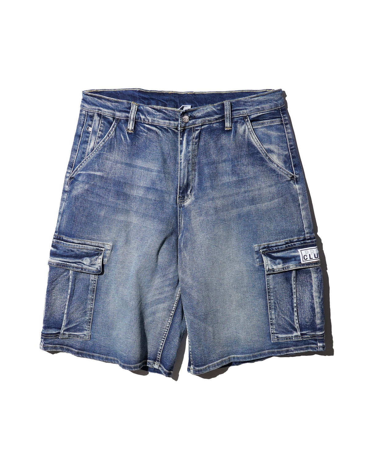 PRO CLUB / Baggy Denim Cargo Short BLUE