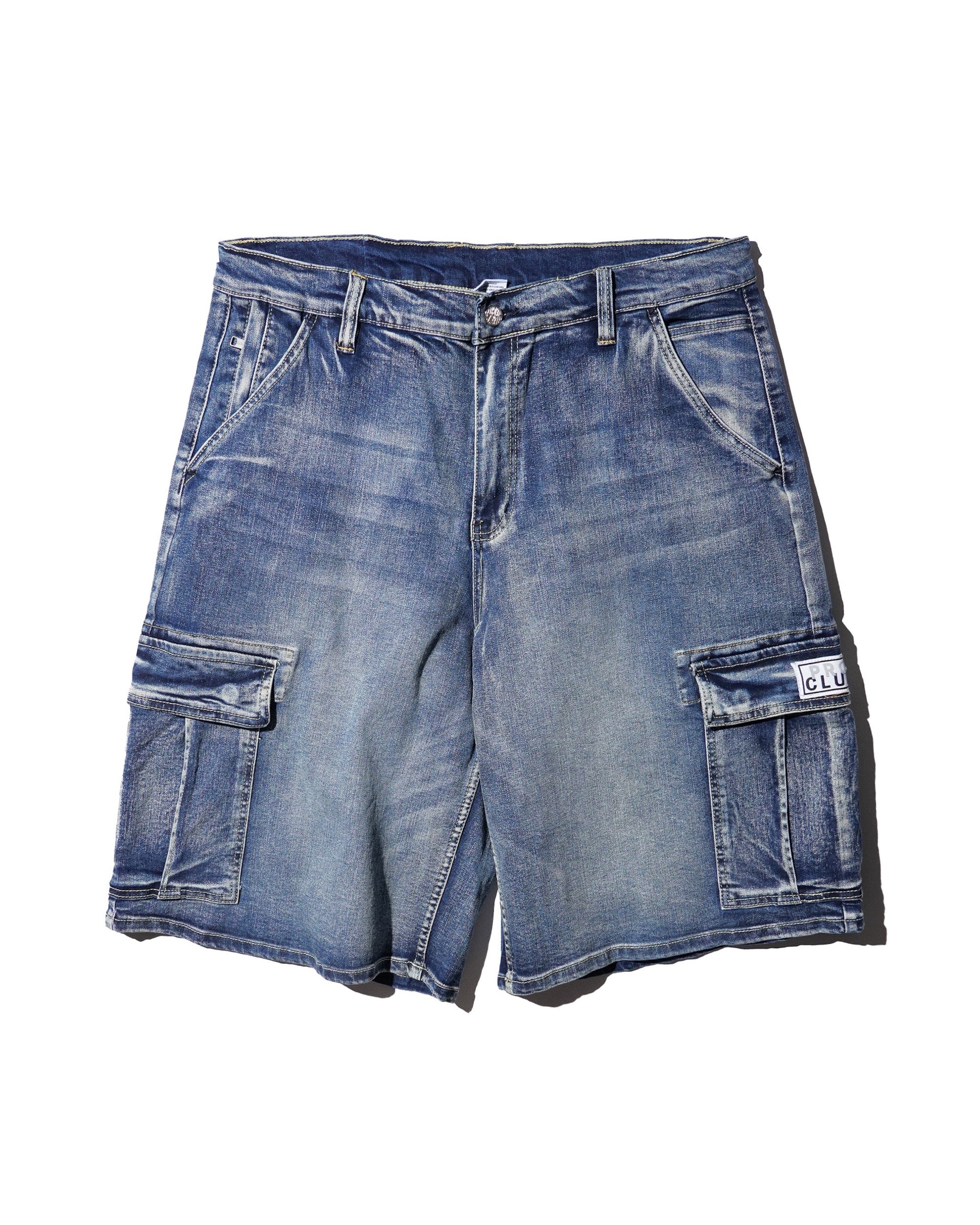PRO CLUB / Baggy Denim Cargo Short BLUE