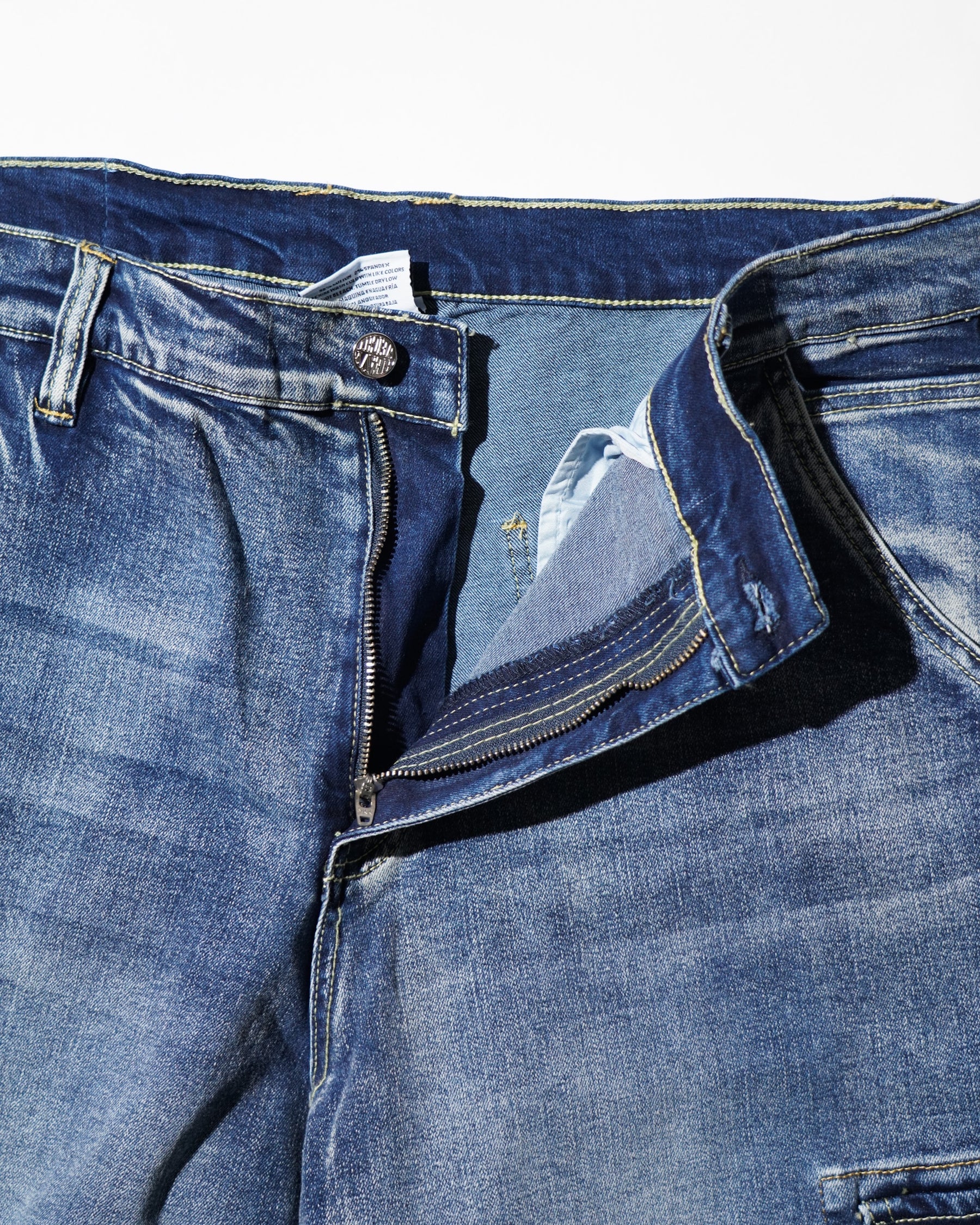 PRO CLUB / Baggy Denim Cargo Short BLUE