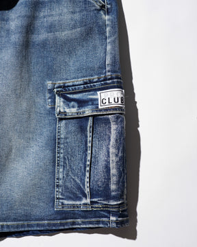 PRO CLUB / Baggy Denim Cargo Short BLUE