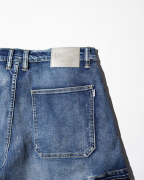 PRO CLUB / Baggy Denim Cargo Short BLUE