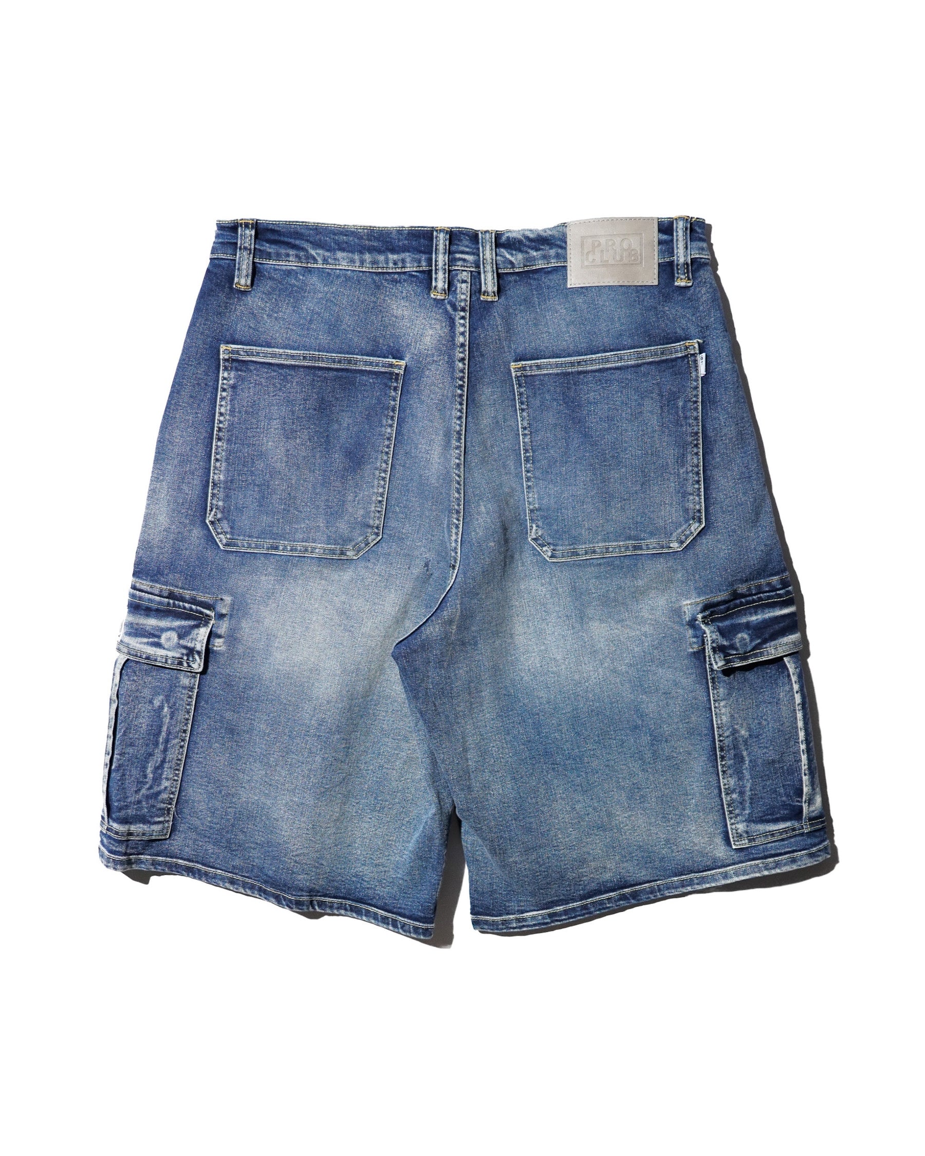 PRO CLUB / Baggy Denim Cargo Short BLUE