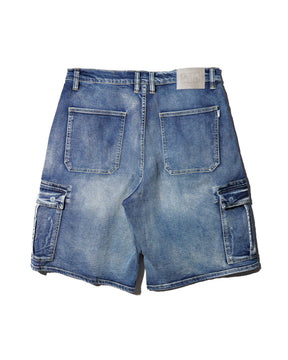 PRO CLUB / Baggy Denim Cargo Short BLUE