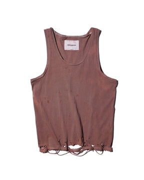 TEPPEI FURUYAMA / HARD CRASH TANK-TOP BROWN