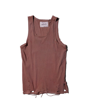 TEPPEI FURUYAMA / HARD CRASH TANK-TOP BROWN