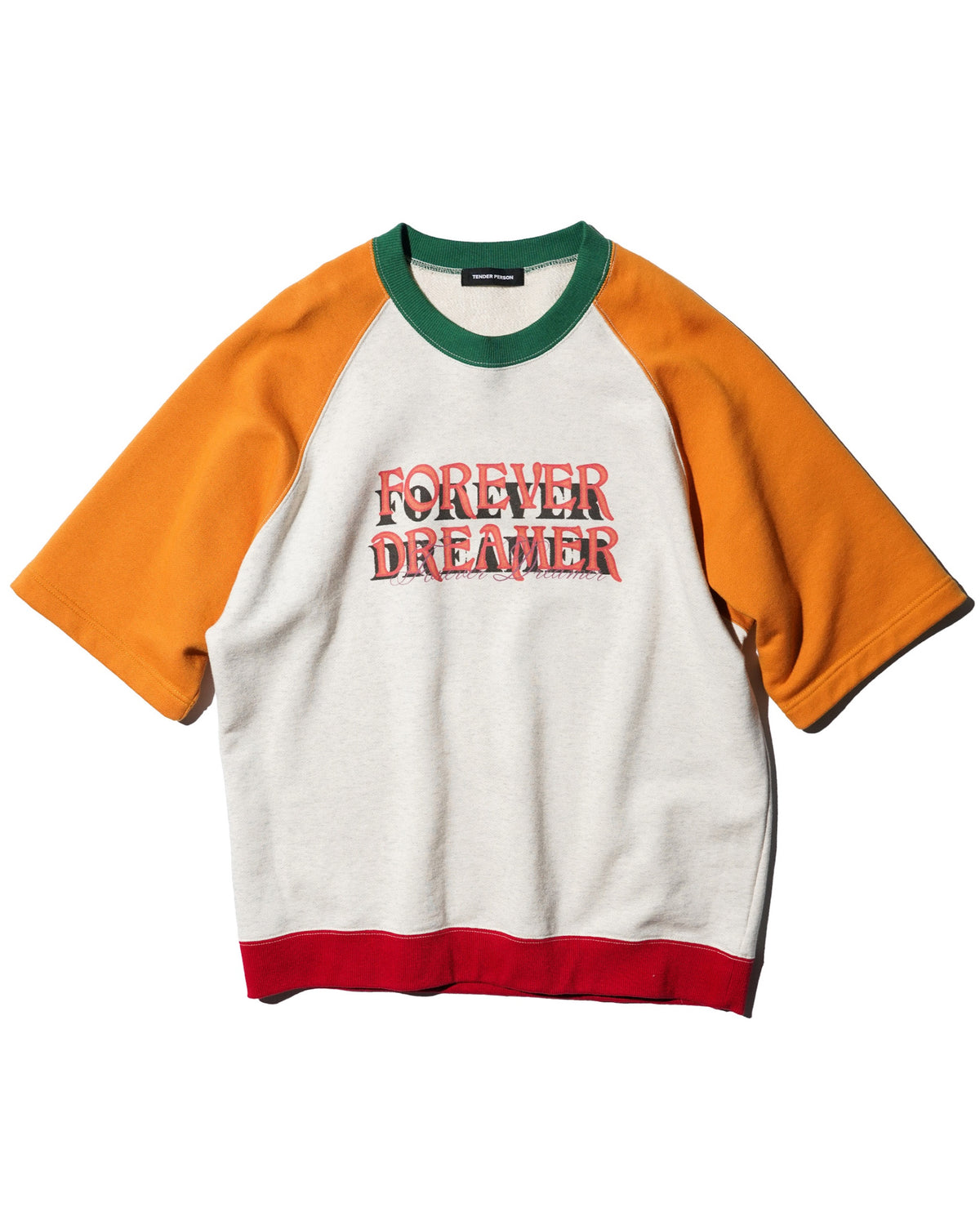 <span style="color: #f50b0b;">Last One</span> TENDER PERSON / FOREVER DREAMER RAGLAN TEE ORANGE