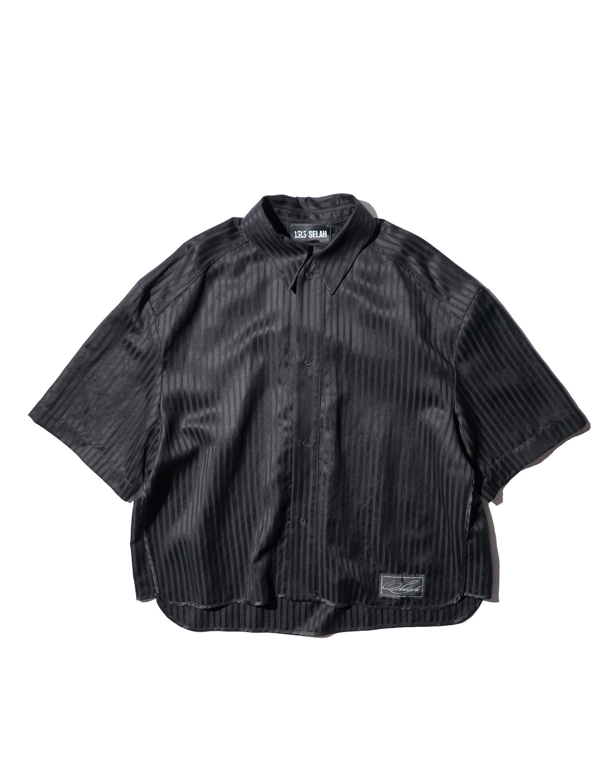 1313 SELAH / MALO SHORTSLEEVE SHIRT BLACK “TONAL PINSTRIPE”