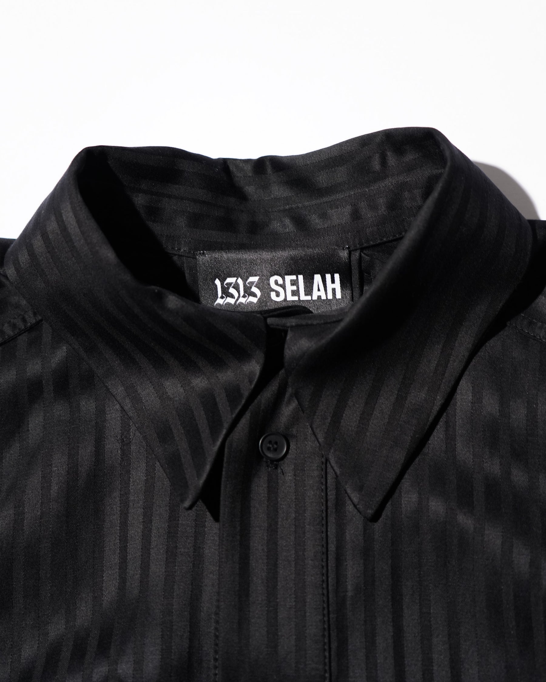 1313 SELAH / MALO SHORTSLEEVE SHIRT BLACK “TONAL PINSTRIPE”
