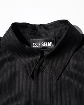 1313 SELAH / MALO SHORTSLEEVE SHIRT BLACK “TONAL PINSTRIPE”