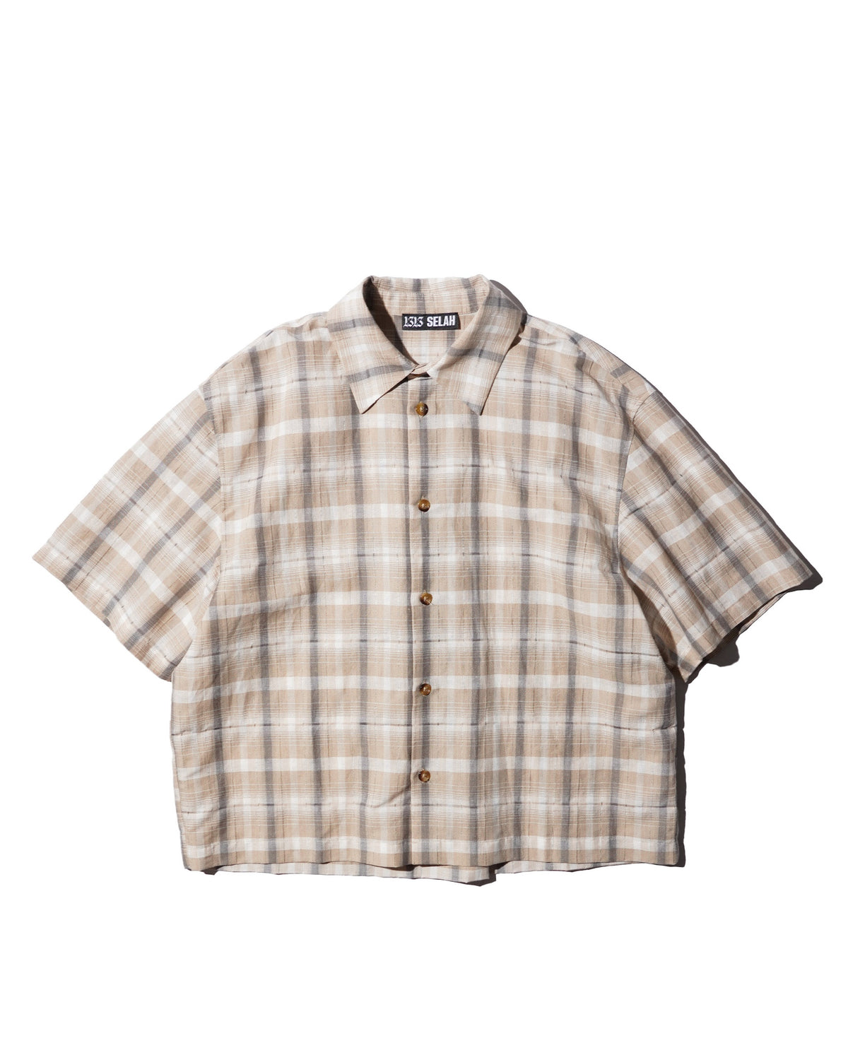 1313 SELAH / MANO SHORTSLEEVE SHIRT BEIGE CHECK