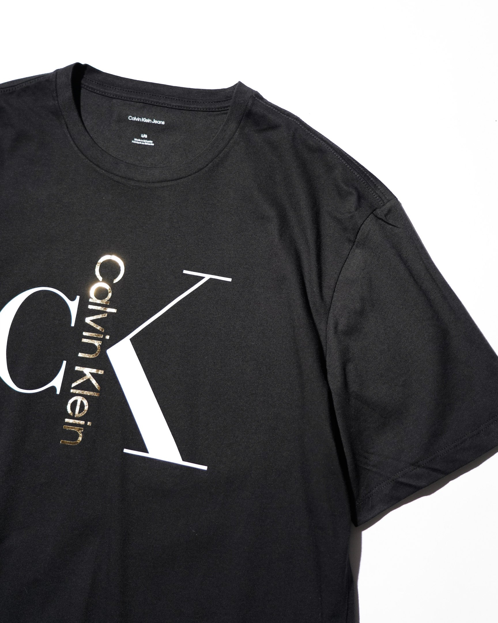Calvin Klein / PRINTED LOGO TEE BLACK