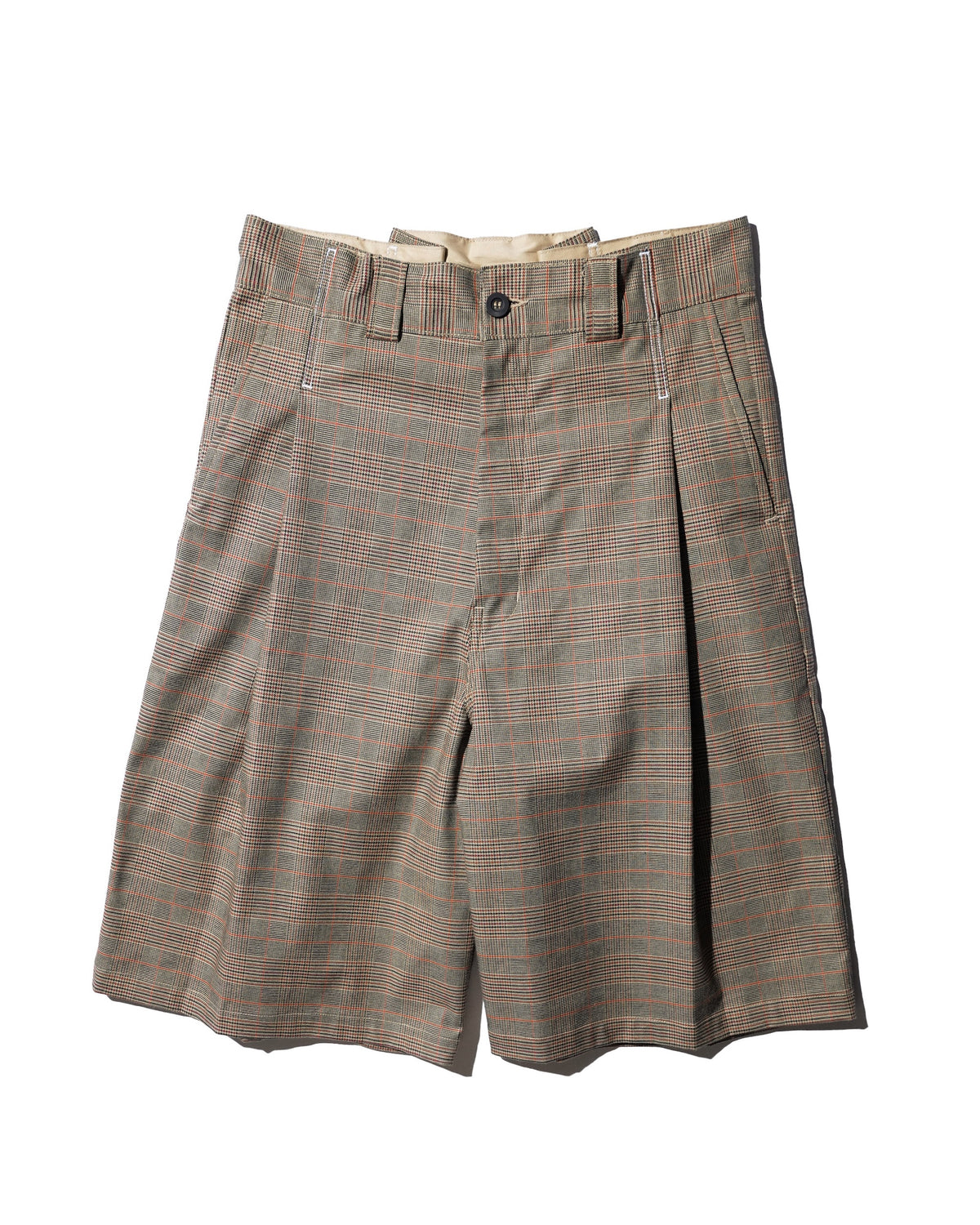 WHATEVERWORKS / RECONSTRUCTED BAGGY WORK SHORTS DS-PLAID