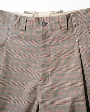 WHATEVERWORKS / RECONSTRUCTED BAGGY WORK SHORTS DS-PLAID