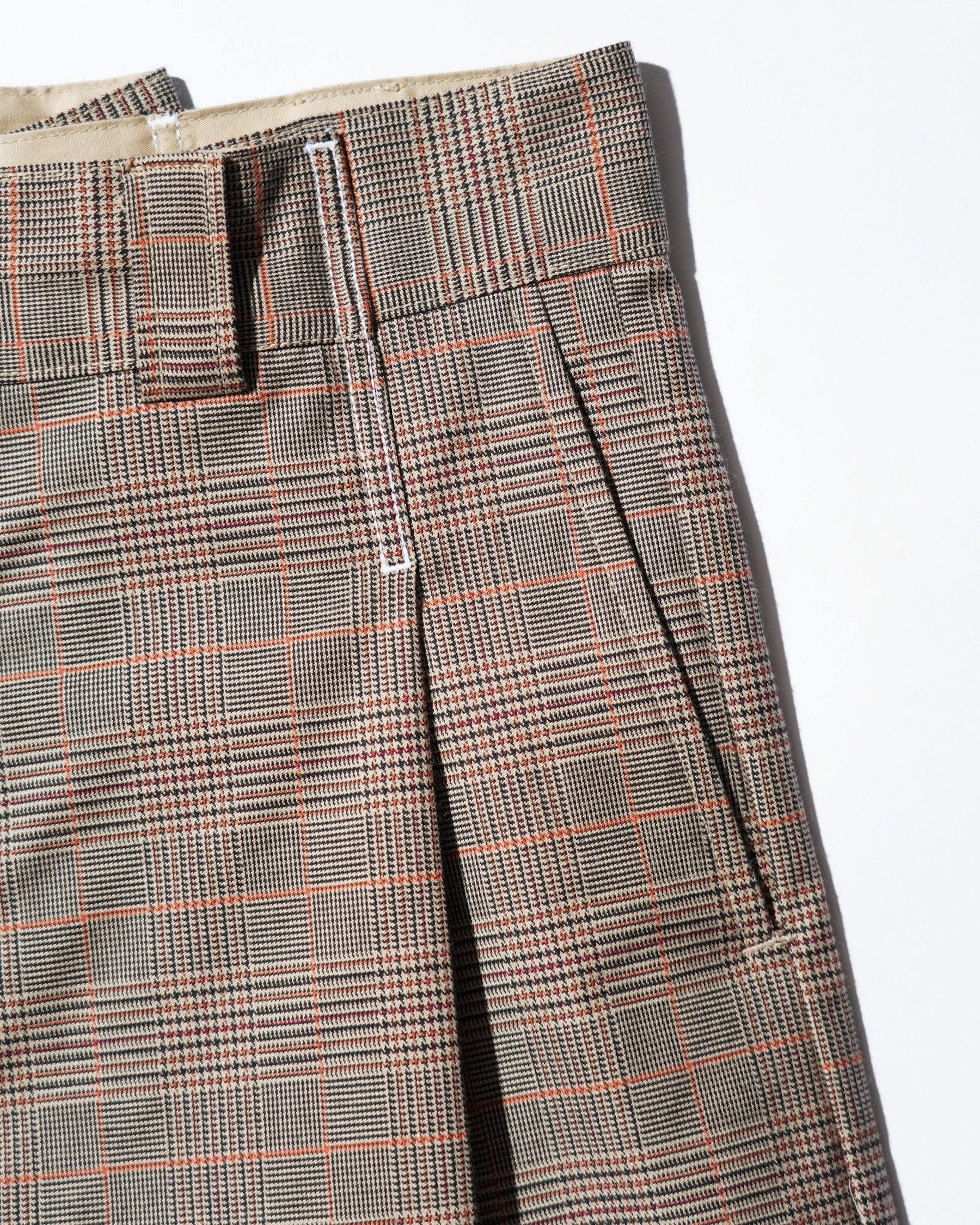 WHATEVERWORKS / RECONSTRUCTED BAGGY WORK SHORTS DS-PLAID