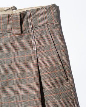 WHATEVERWORKS / RECONSTRUCTED BAGGY WORK SHORTS DS-PLAID