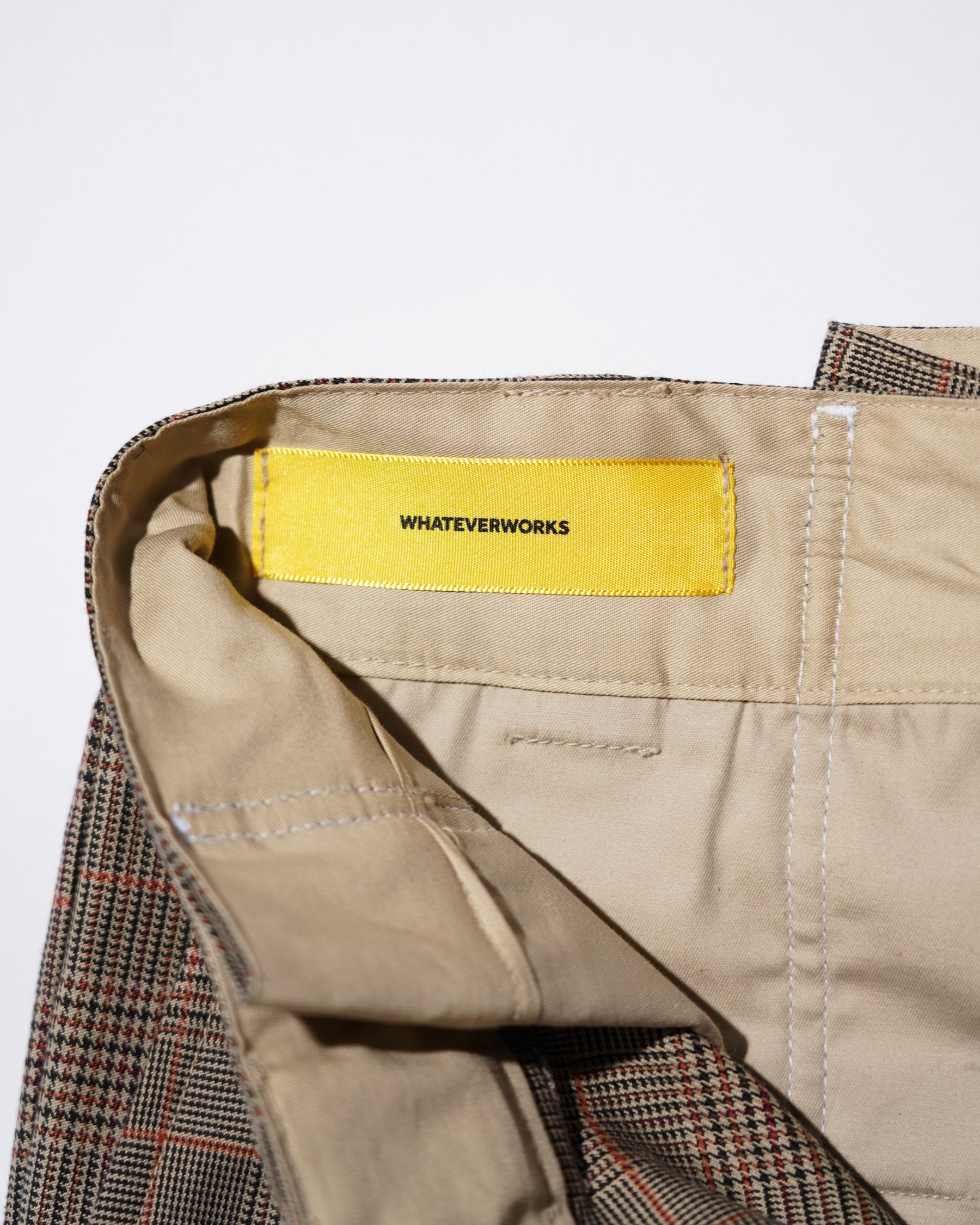 WHATEVERWORKS / RECONSTRUCTED BAGGY WORK SHORTS DS-PLAID