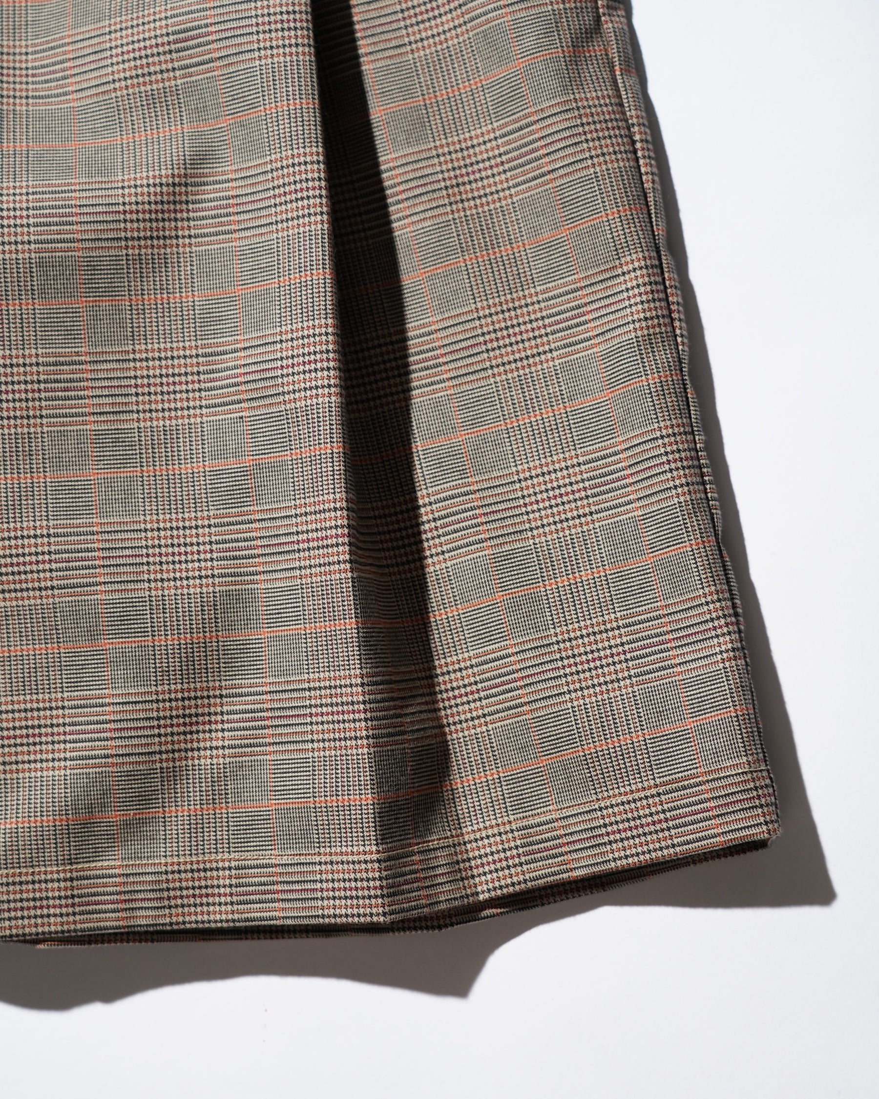 WHATEVERWORKS / RECONSTRUCTED BAGGY WORK SHORTS DS-PLAID