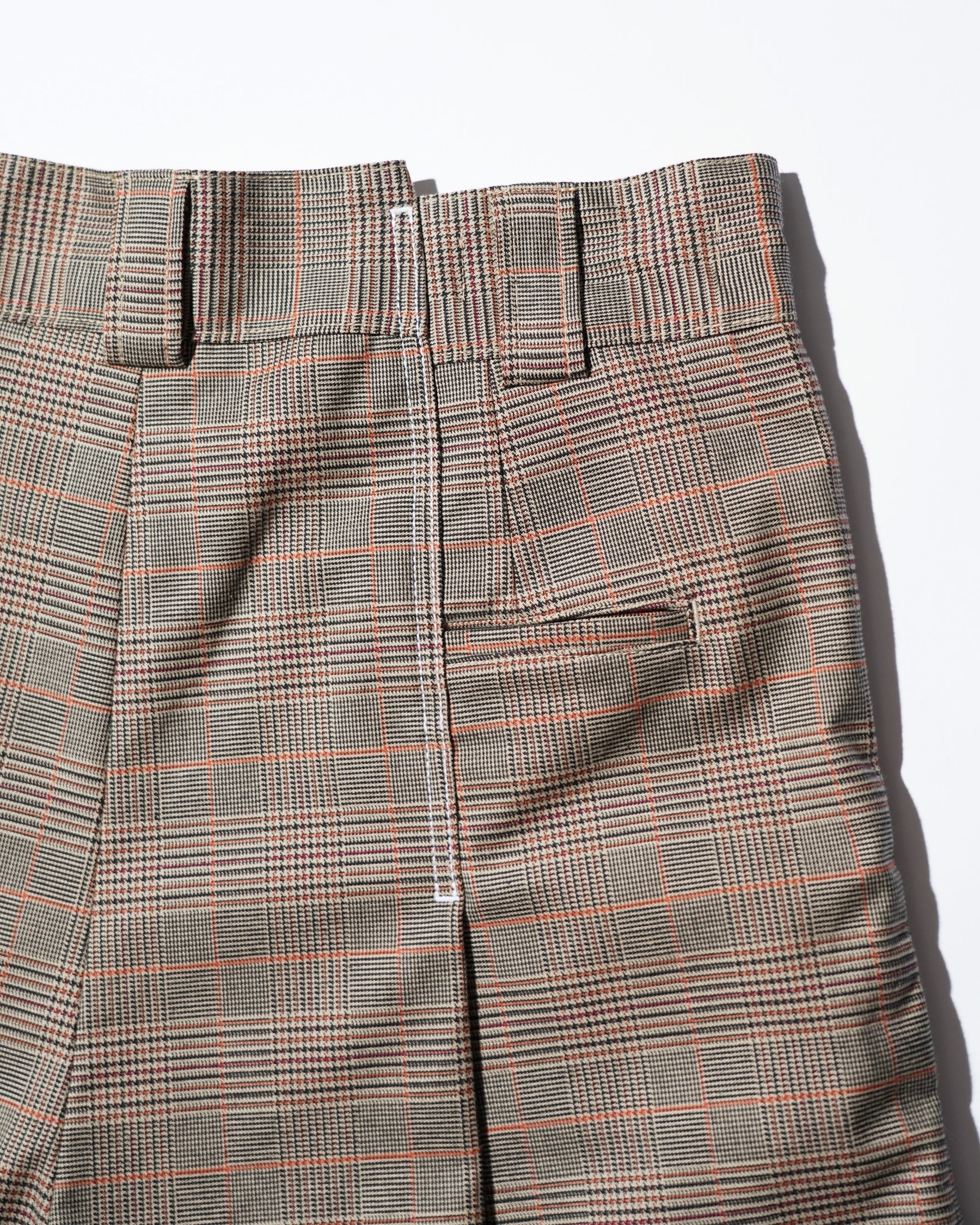 WHATEVERWORKS / RECONSTRUCTED BAGGY WORK SHORTS DS-PLAID