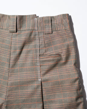 WHATEVERWORKS / RECONSTRUCTED BAGGY WORK SHORTS DS-PLAID