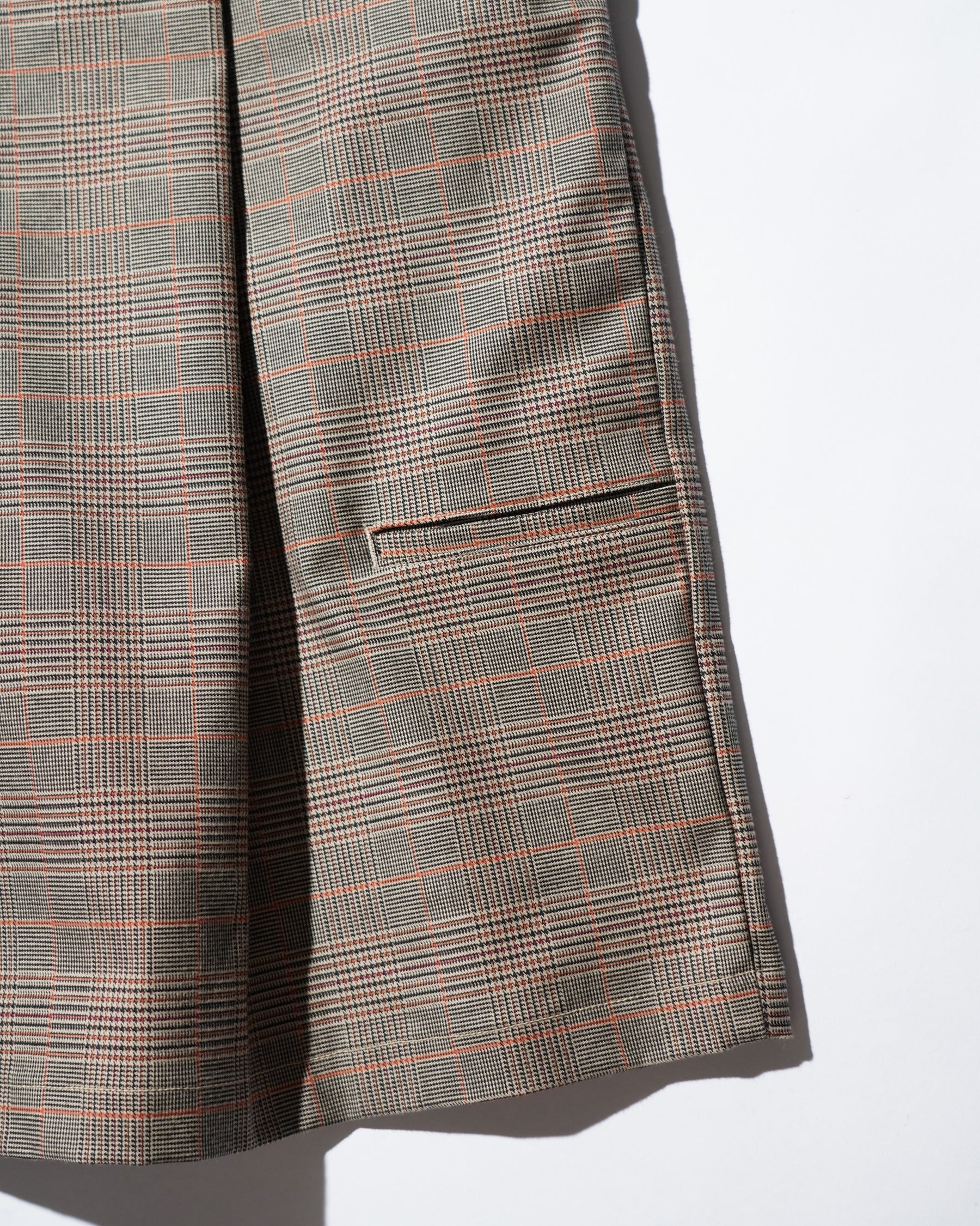 WHATEVERWORKS / RECONSTRUCTED BAGGY WORK SHORTS DS-PLAID