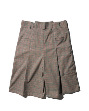 WHATEVERWORKS / RECONSTRUCTED BAGGY WORK SHORTS DS-PLAID