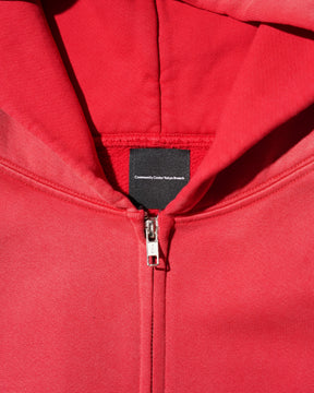 CCTB / CHAIN CROP ZIP HOODIE FADED RED