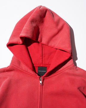 CCTB / CHAIN CROP ZIP HOODIE FADED RED